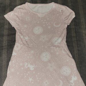 Pink stars and horses dress size 6-6x girls